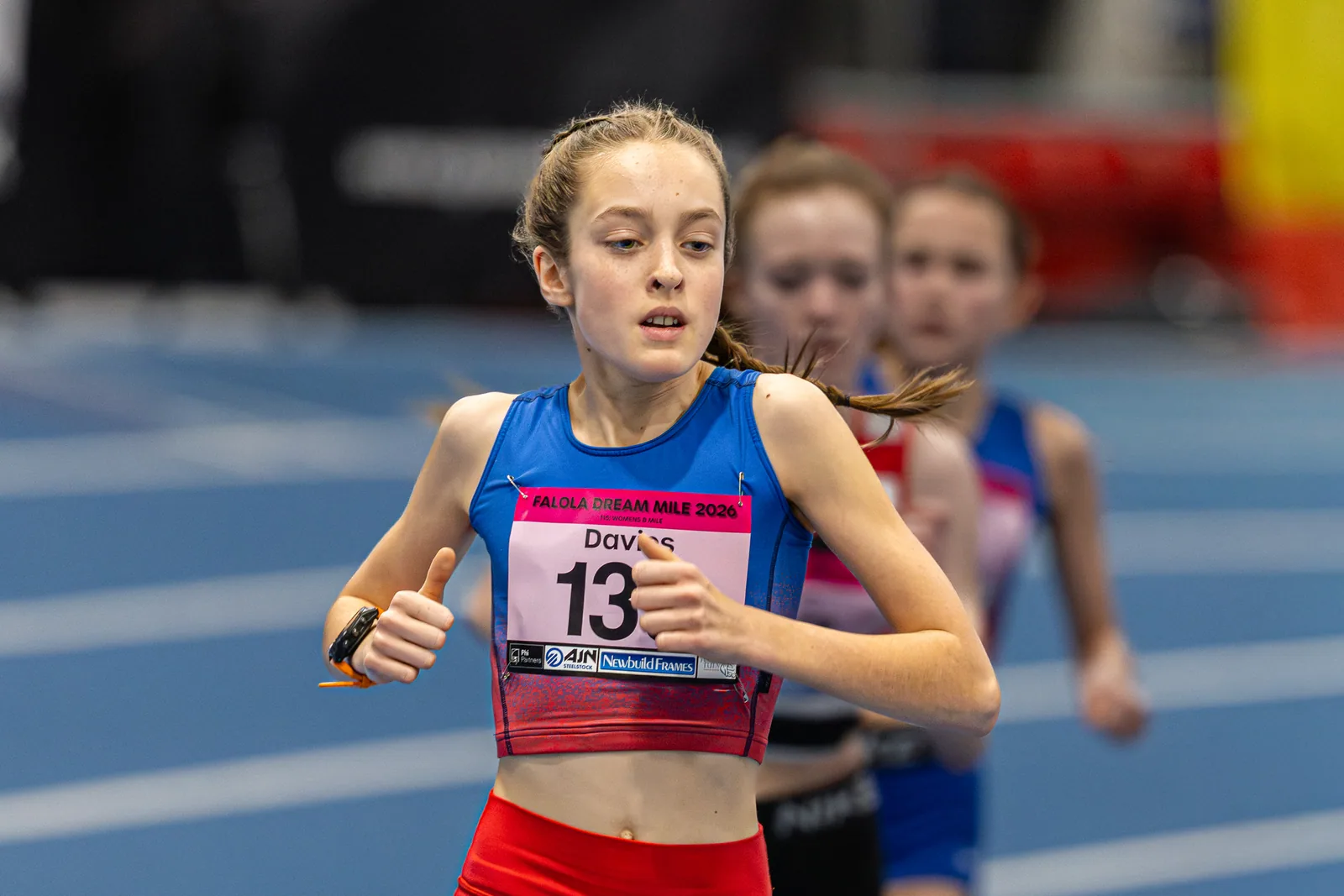 Brentwood Beagles athletes at the Ayo Falola Dream Mile, Lee Valley, 4 February 2026